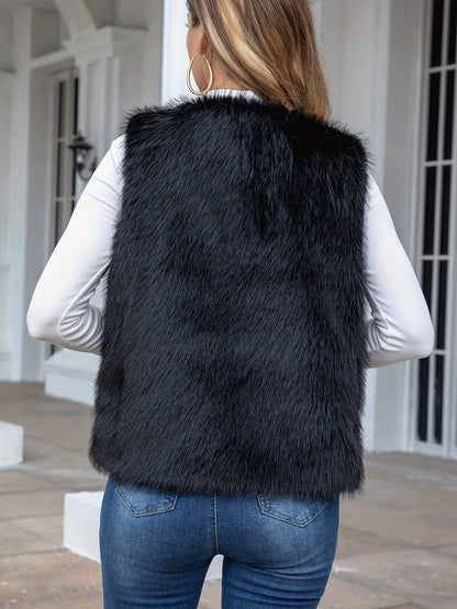 Sophie gilet chic en fausse fourrure