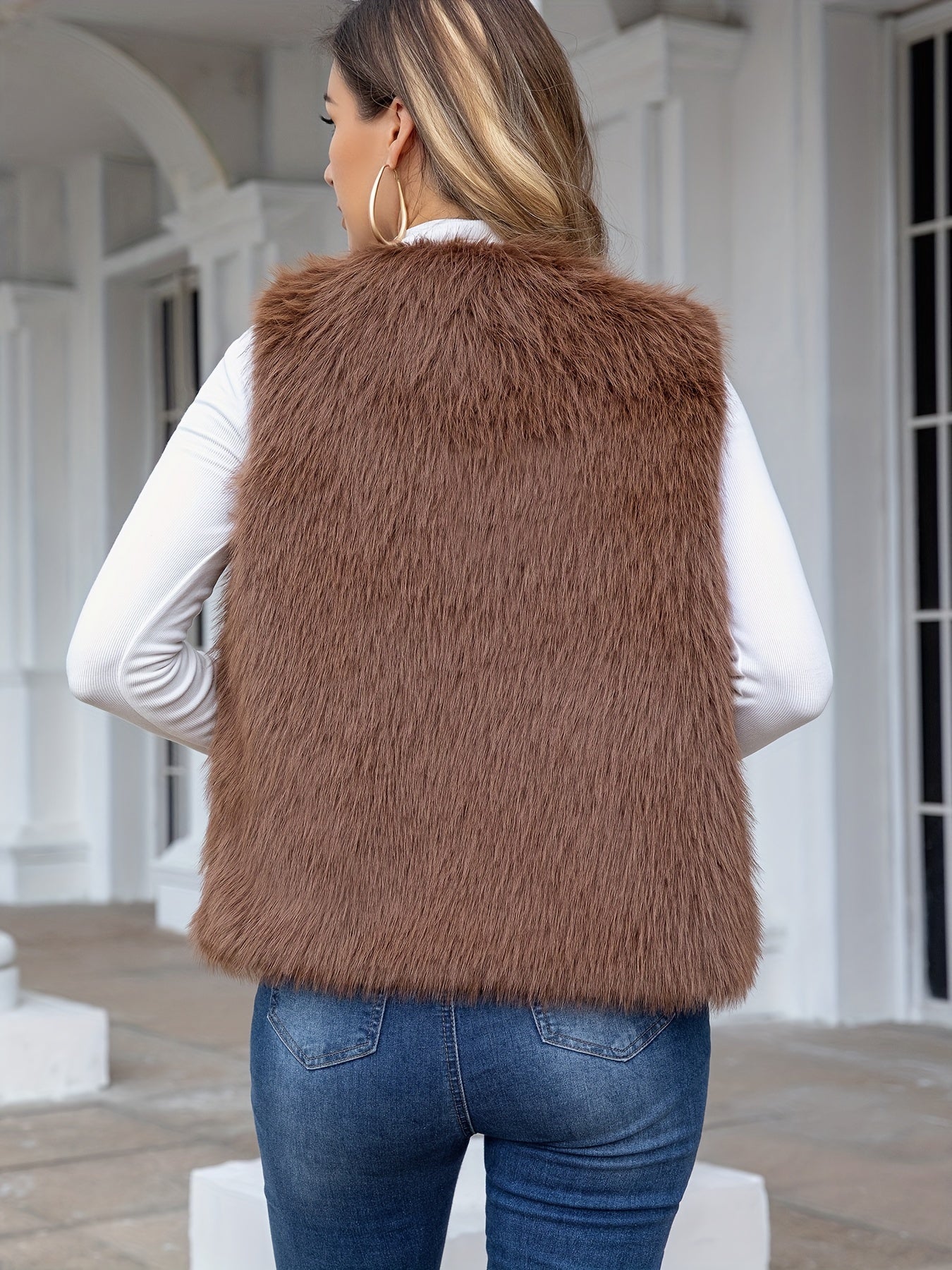 Sophie gilet chic en fausse fourrure