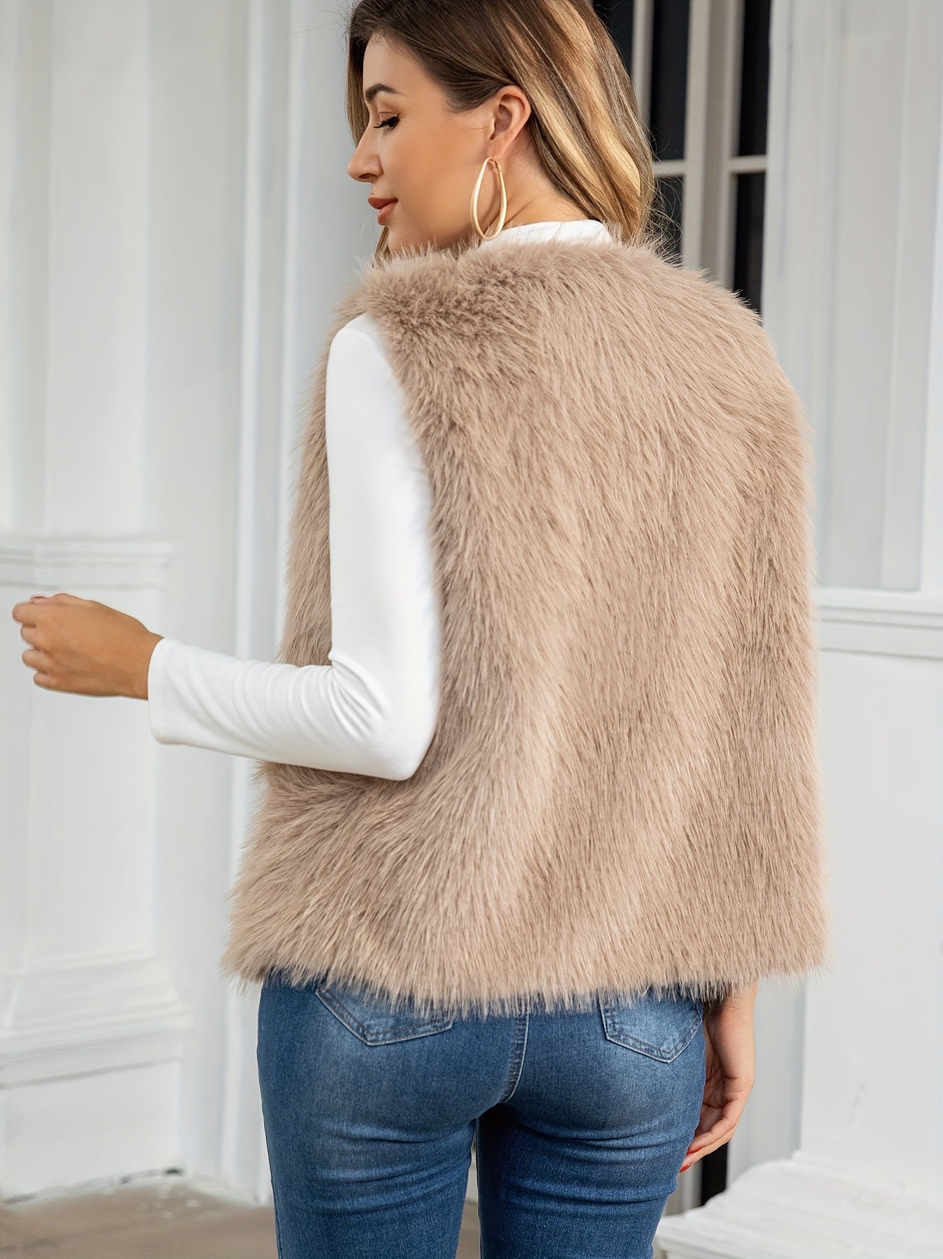 Sophie gilet chic en fausse fourrure