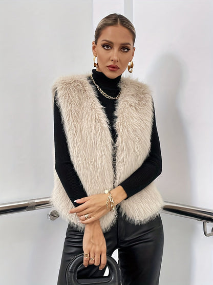 Sophie gilet chic en fausse fourrure