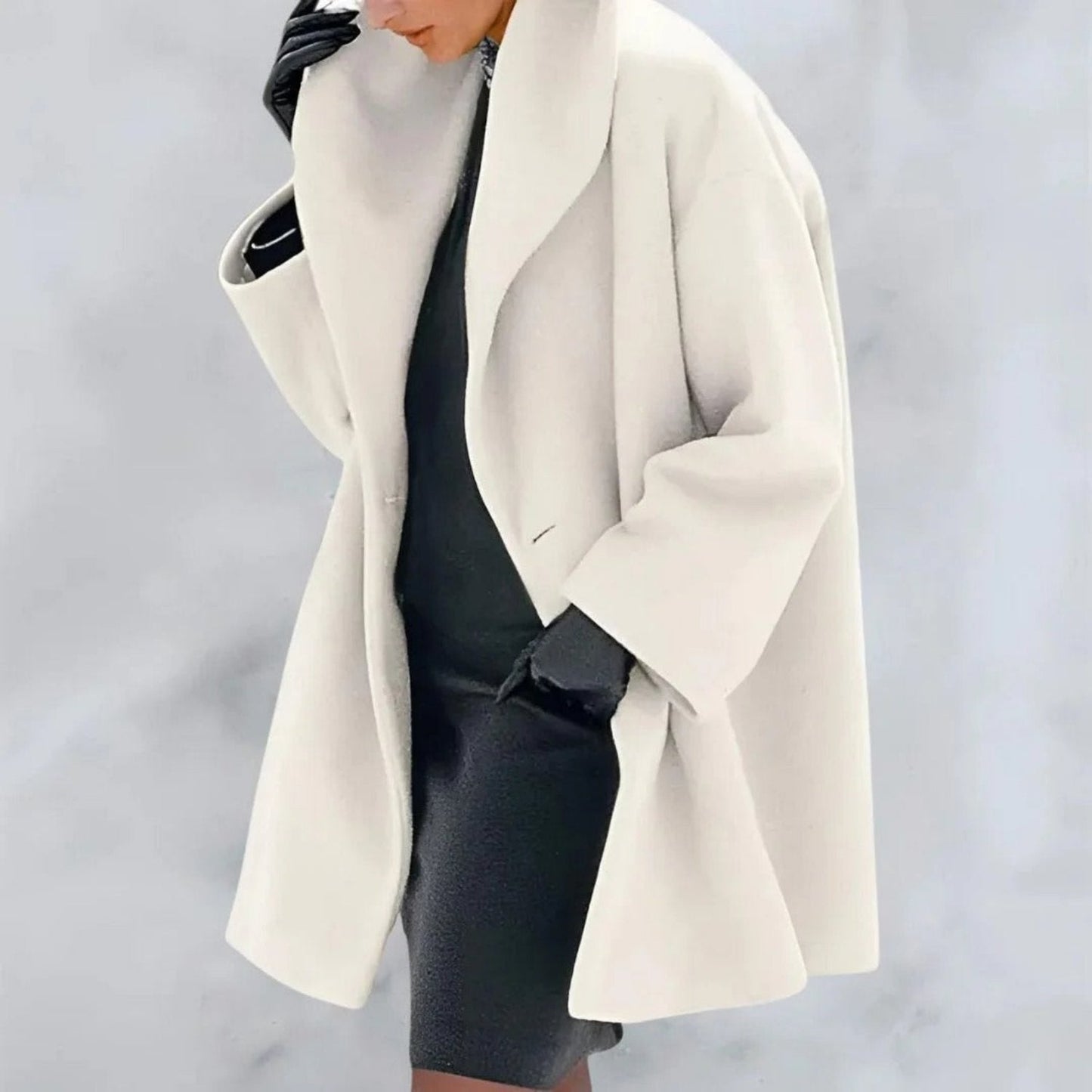 Sophie – Elegant winter coat with hood for women
