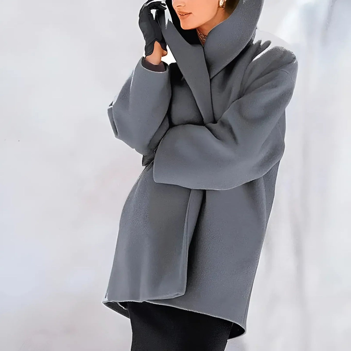 Sophie – Elegant winter coat with hood for women