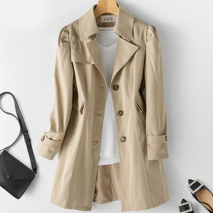Sophie – Élégant trench mi-long à double boutonnage