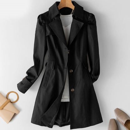 Sophie – Élégant trench mi-long à double boutonnage