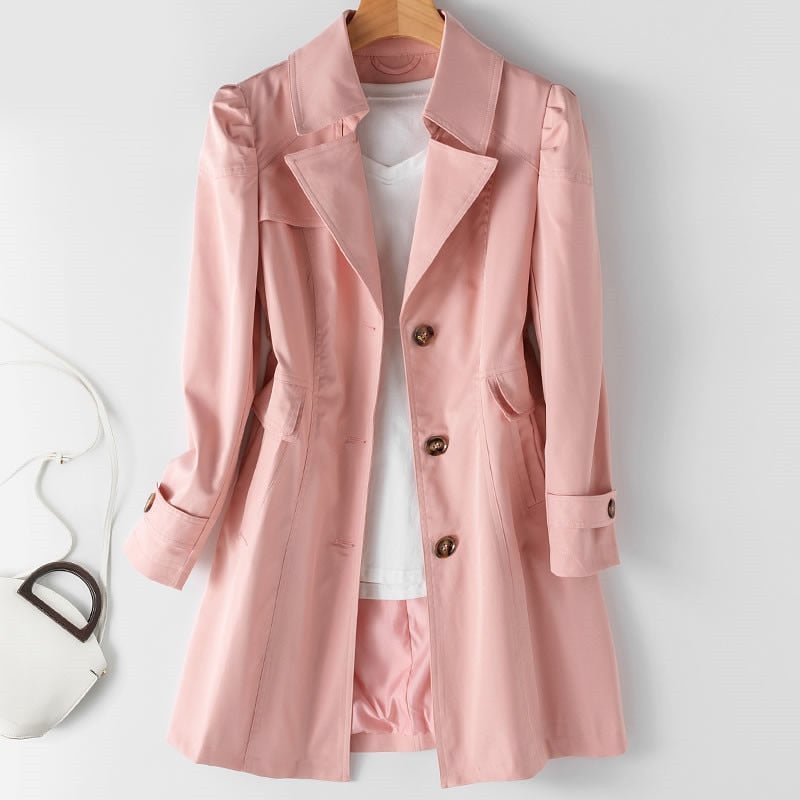 Sophie – Élégant trench mi-long à double boutonnage