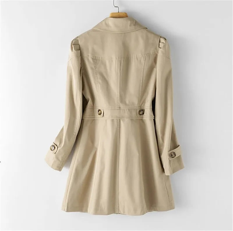 Sophie – Élégant trench mi-long à double boutonnage