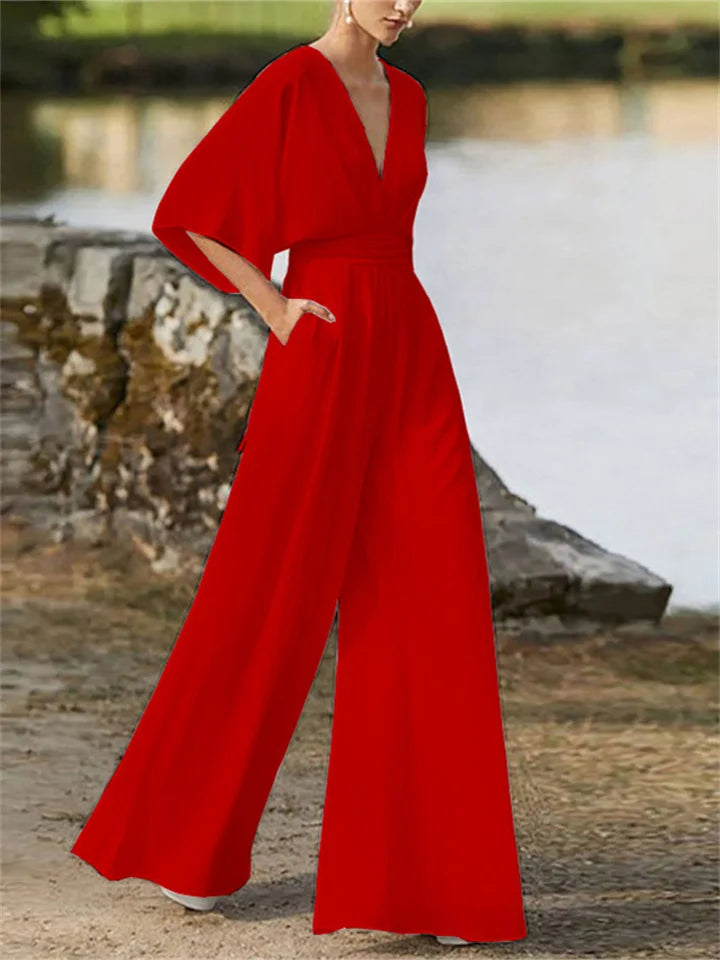 Elegant Sophie Soft Jumpsuit in Fluid Fabric