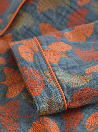 Sophie Élégante Pyjama Set en Crêpe à Fleurs Vintage