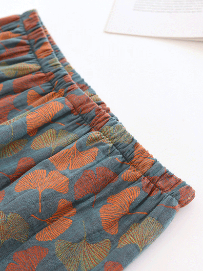 Sophie Élégante Pyjama Set en Crêpe à Fleurs Vintage