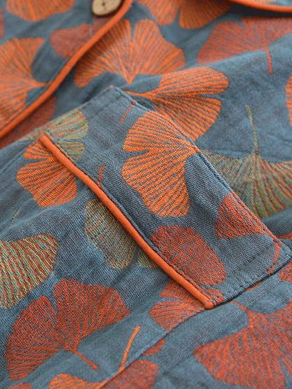 Sophie Élégante Pyjama Set en Crêpe à Fleurs Vintage