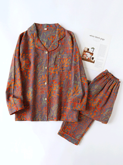 Sophie Élégante Pyjama en Coton Fleuri