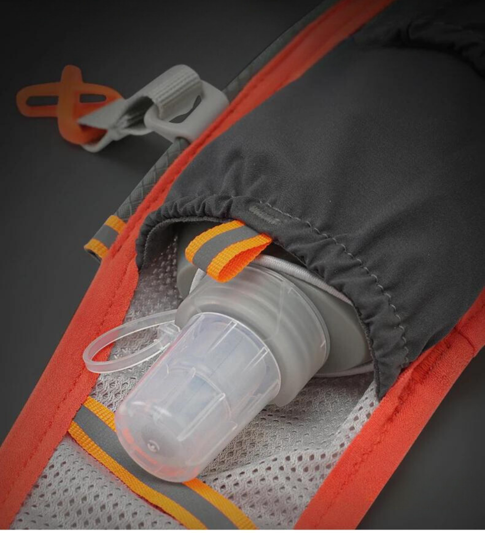 Gilet d'Hydratation Trail Running Respirant, Multi-Poches avec 2 Flasques Souples Incluses
