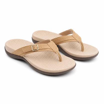 Arch Support Flip Flops with Adjustable Strap and Cushioned Sole Comfort