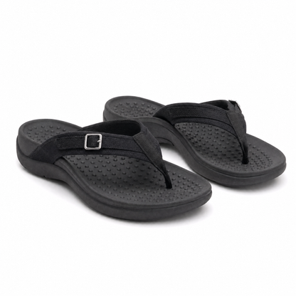 Arch Support Flip Flops with Adjustable Strap and Cushioned Sole Comfort