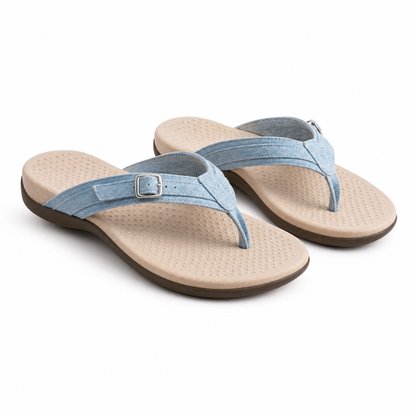 Arch Support Flip Flops with Adjustable Strap and Cushioned Sole Comfort