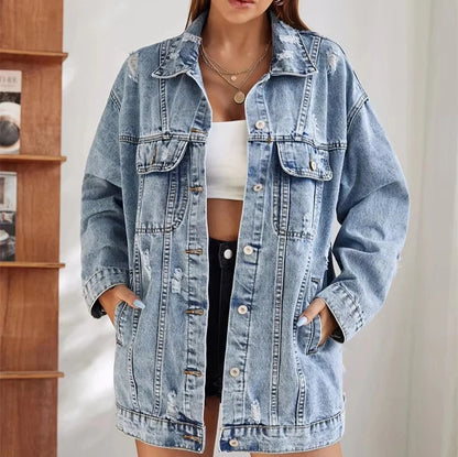 Women's Torn Denim Jacket