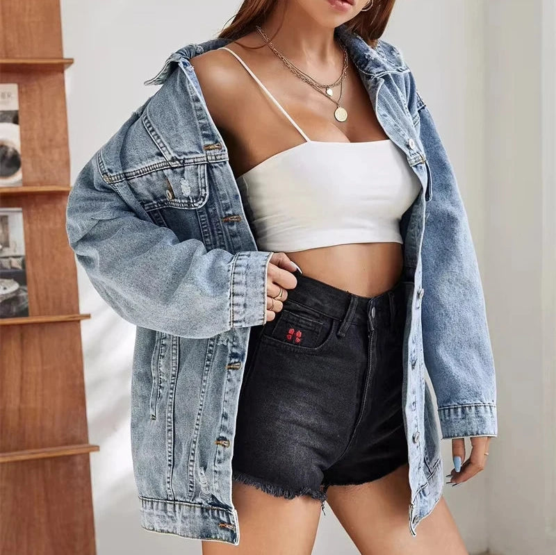 Women's Torn Denim Jacket