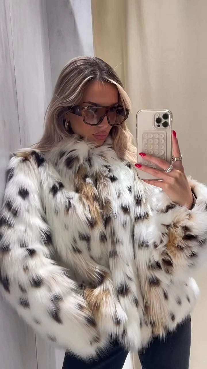 Veste d'hiver en fourrure moelleuse