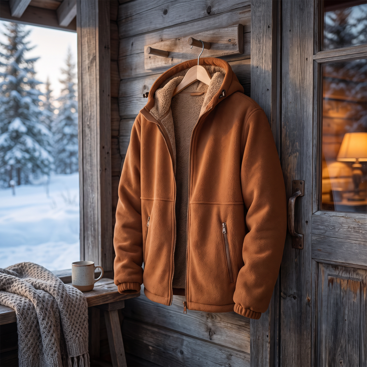 Men's Winter Jacket with Fleece Lining and Hood