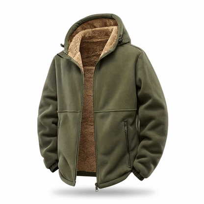Men's Winter Jacket with Fleece Lining and Hood