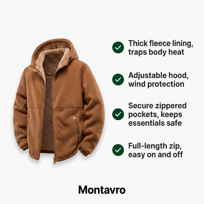 Men's Winter Jacket with Fleece Lining and Hood