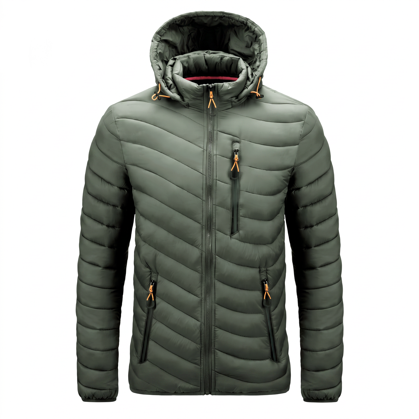 Men's Insulated Hooded Jacket for Outdoor Warmth and Windproof Protection