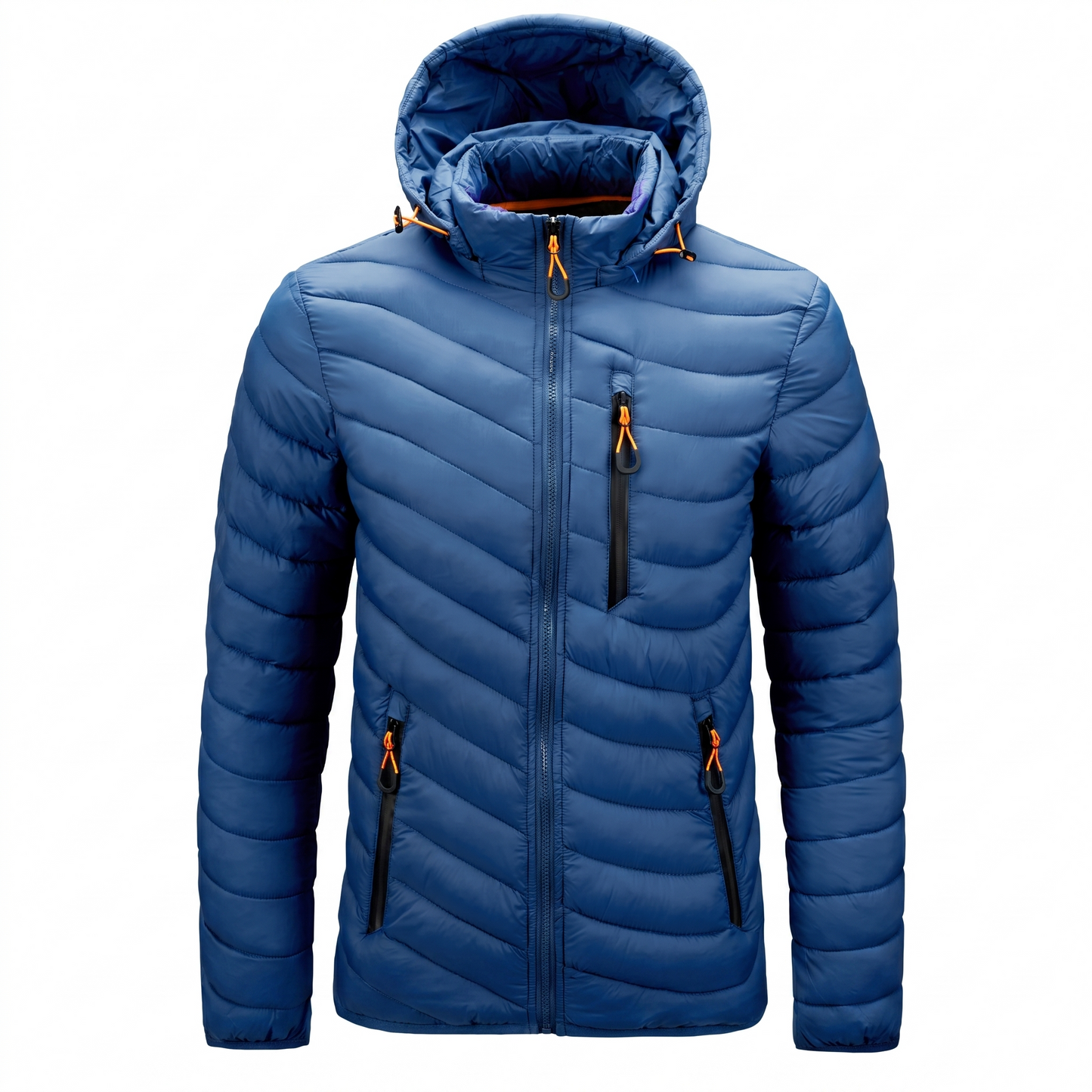 Men's Insulated Hooded Jacket for Outdoor Warmth and Windproof Protection