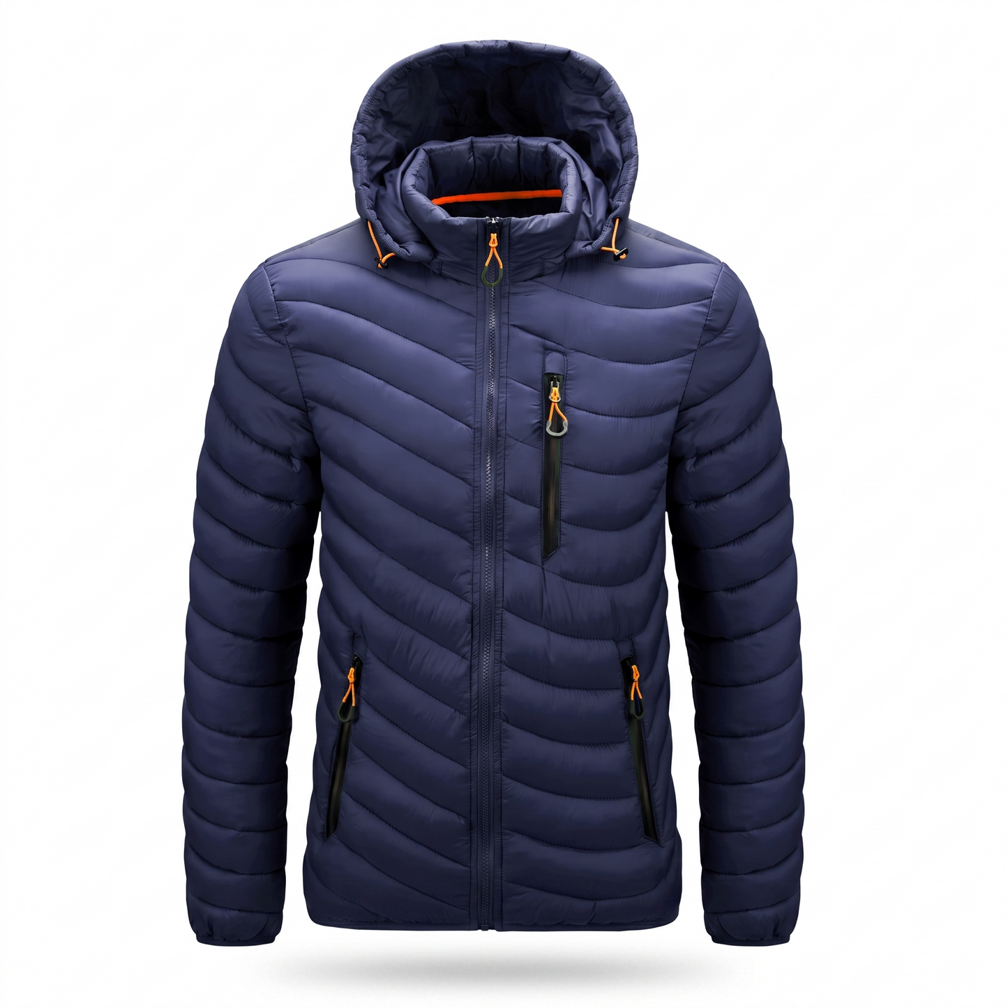 Men's Insulated Hooded Jacket for Outdoor Warmth and Windproof Protection