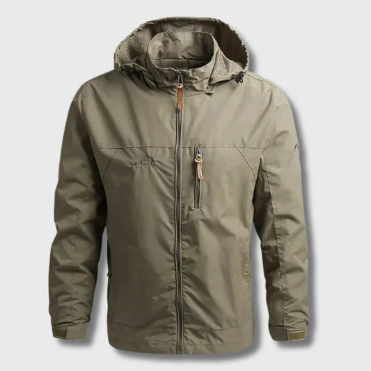 Hooded Windproof and Water-Repellent Hiking Jacket for Mountain and Trekking