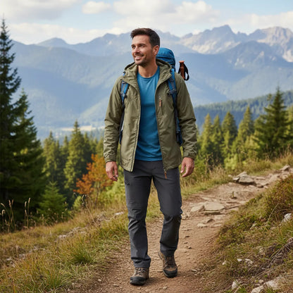 Veste de Randonnée Coupe-Vent et Déperlante à Capuche pour Montagne et Trekking