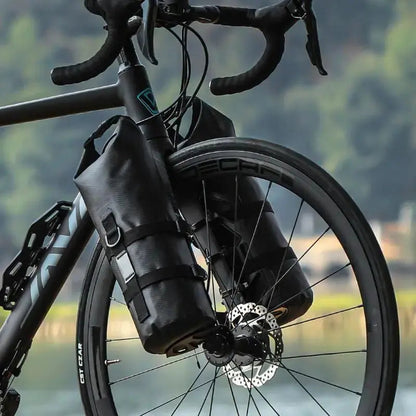 Waterproof Bike Fork Bags, Set of 2 x 5-7 L with Mounting Kit for Bikepacking