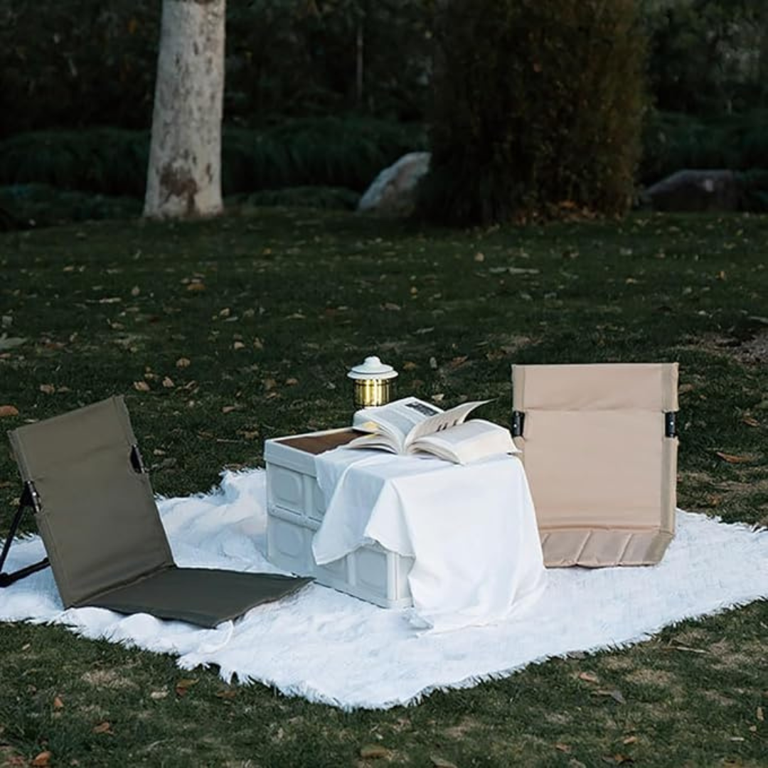 Chaise de Sol Pliable Ultra-Légère 500 g, Cadre Aluminium et Tissu Oxford 600D pour Camping