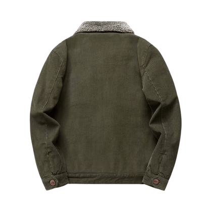 Herrejakke i bomull med fleecefôr og brystlommer