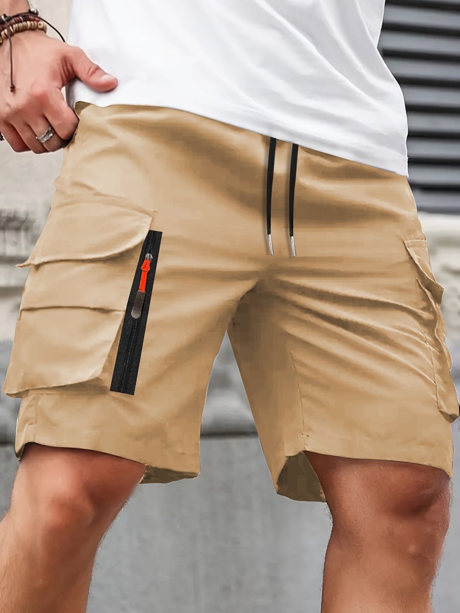 Short Cargo Homme Léger avec Poches Zippées