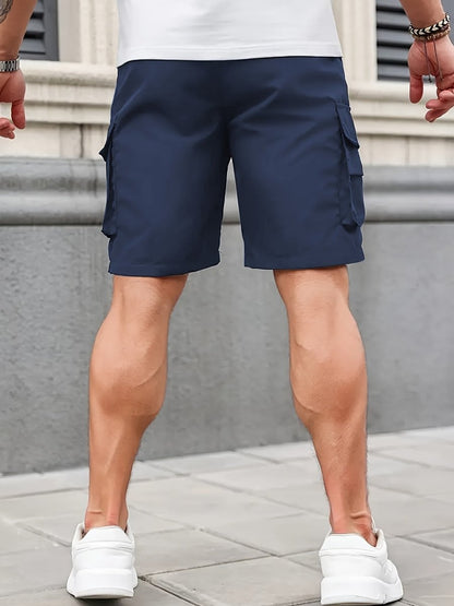 Short Cargo Homme Léger avec Poches Zippées