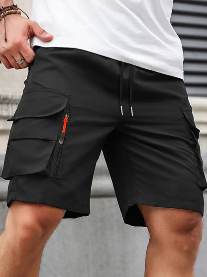 Short Cargo Homme Léger avec Poches Zippées