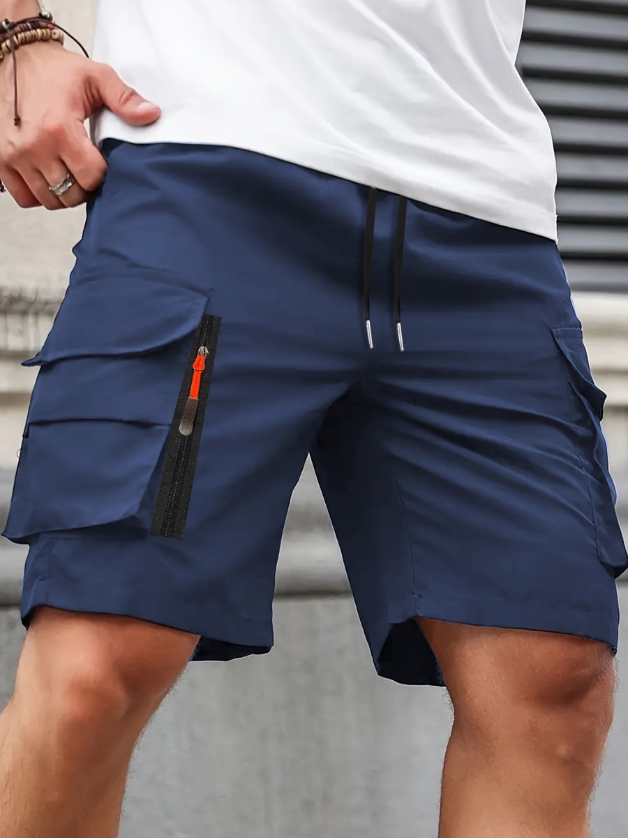 Short Cargo Homme Léger avec Poches Zippées