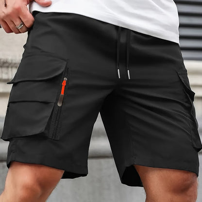 Short Cargo Homme Léger avec Poches Zippées