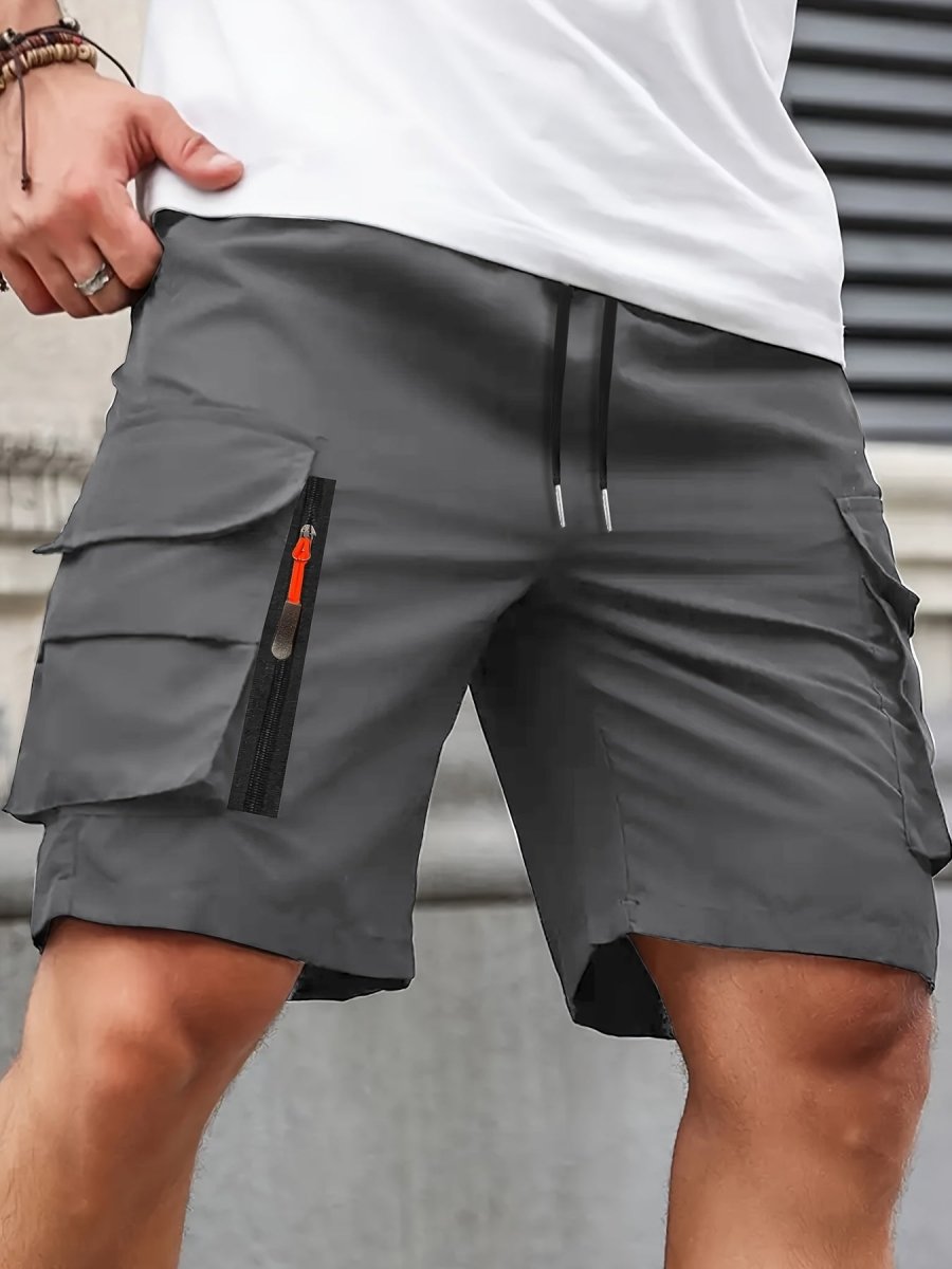 Short Cargo Homme Léger avec Poches Zippées