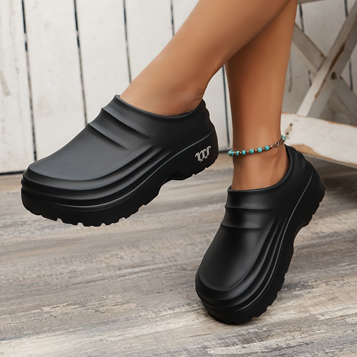 Water-Resistant Slip-On Clogs with Padded Sole