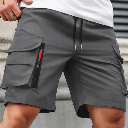 Short Cargo Homme Léger avec Poches Zippées