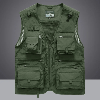 Lett pustende fler-lomme arbeidsvest