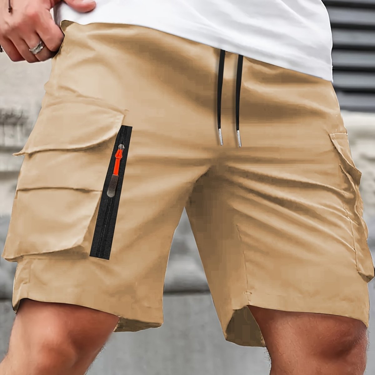 Short Cargo Homme Léger avec Poches Zippées