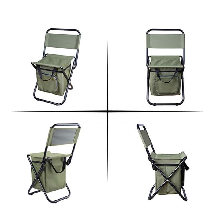 Folding Camping Chair with Integrated Insulated Compartment, Lightweight and Sturdy Oxford Fabric