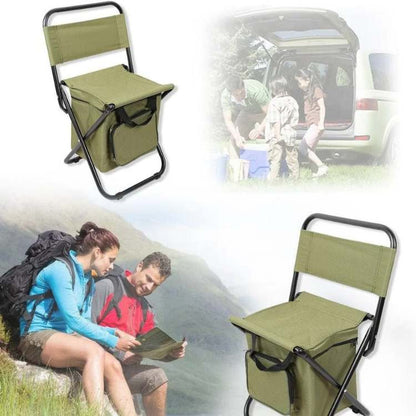 Folding Camping Chair with Integrated Insulated Compartment, Lightweight and Sturdy Oxford Fabric