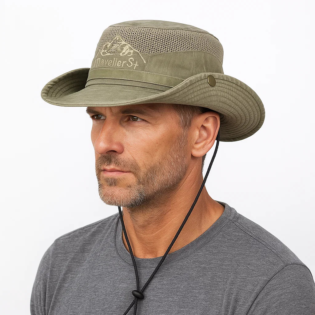 Outdoor Sun Hat in Breathable and Adjustable Cotton for Hiking