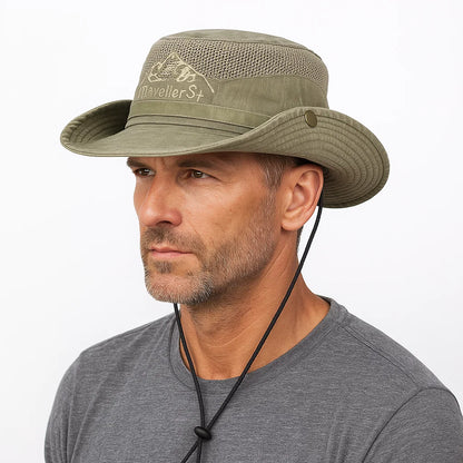 Outdoor Sun Hat in Breathable and Adjustable Cotton for Hiking