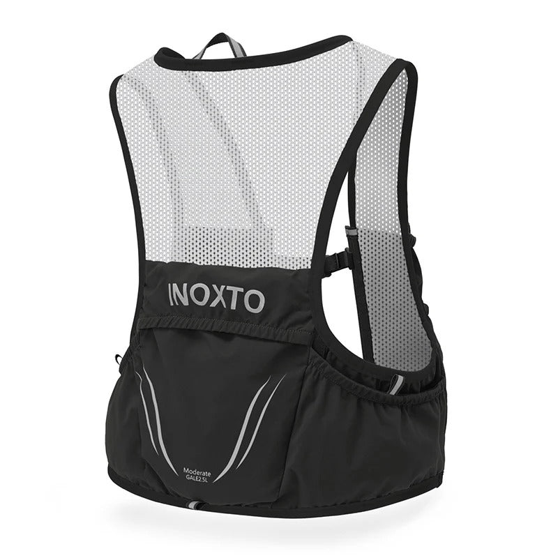 Gilet d'Hydratation Trail Running Respirant, Multi-Poches avec 2 Flasques Souples Incluses