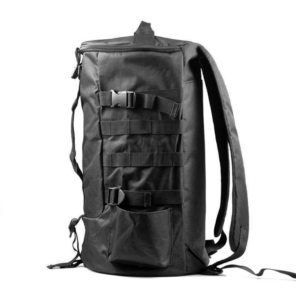 Sac à Dos de Pêche en Polyester avec Porte-Cannes Latéraux, Système MOLLE et Multi-Portage