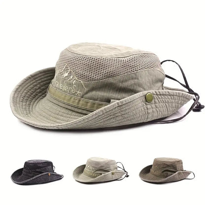 Outdoor Sun Hat in Breathable and Adjustable Cotton for Hiking